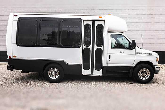 White luxury party van